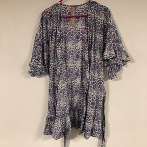 Floral printed robe
